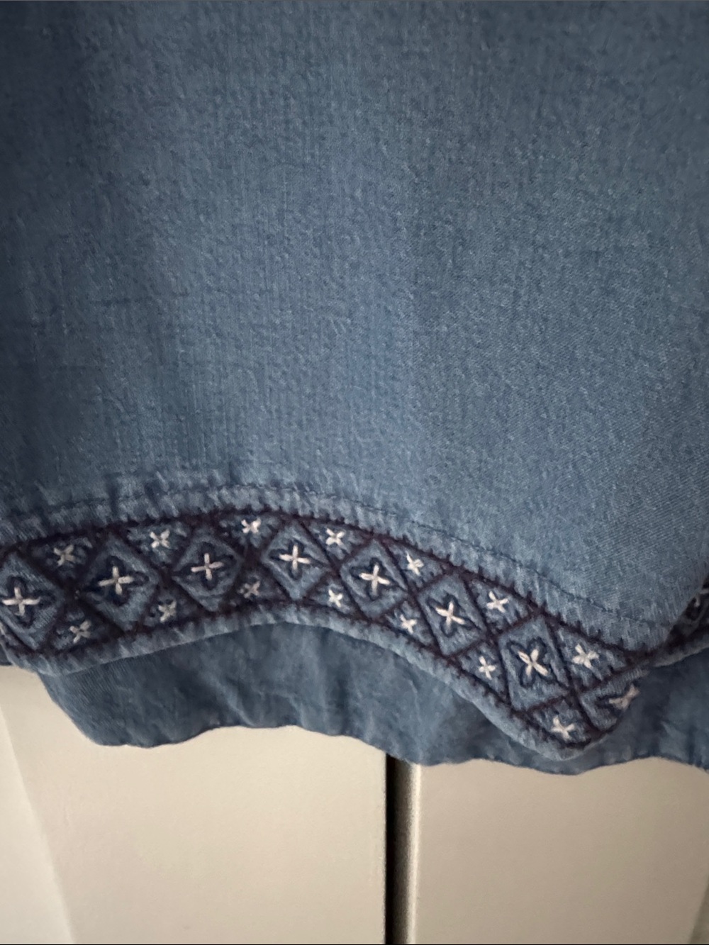 J. Jill Blue Embroidered Denim Tunic Dress, soft casual New - Picture 3 of 5